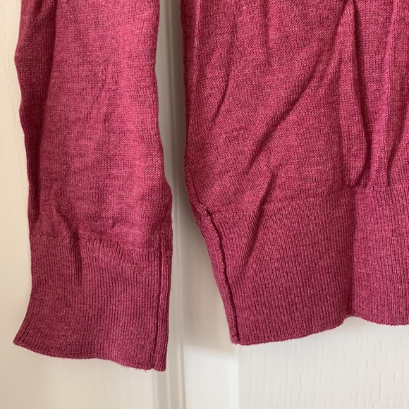 NWT LOFT V-Neck Button Front Long Sleeves Fuchsia Knit Cardigan Sweater Size SP - Picture 13 of 16